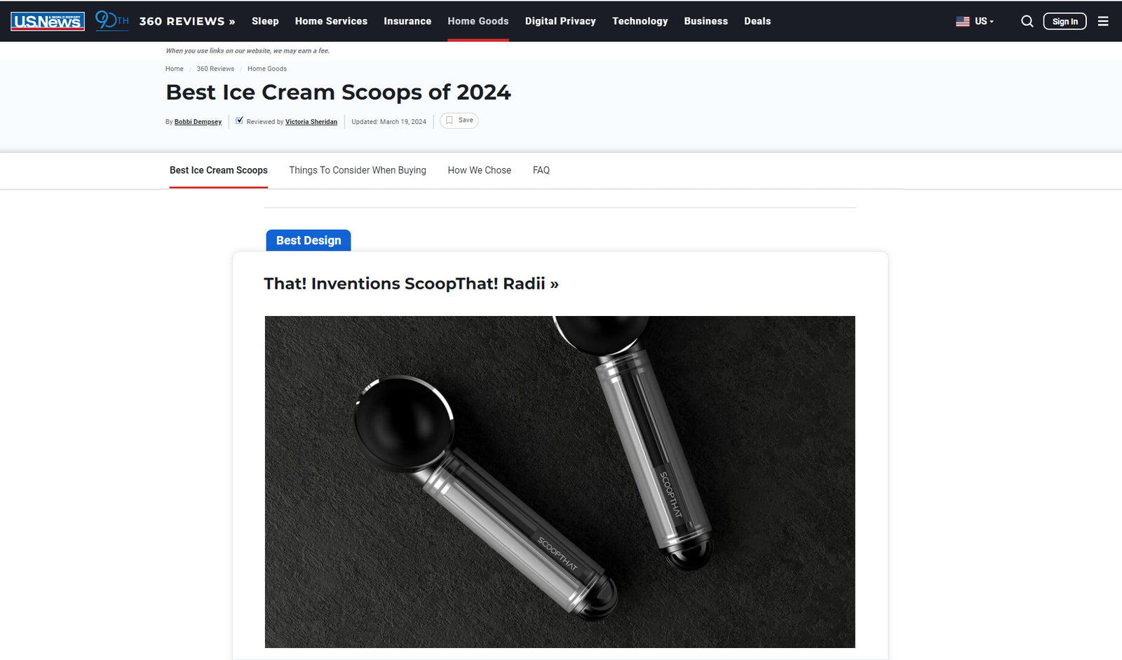 US News: Best ice cream scoops -- ScoopTHAT!